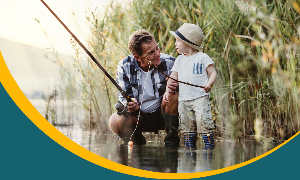 grandfather & grandson fishing