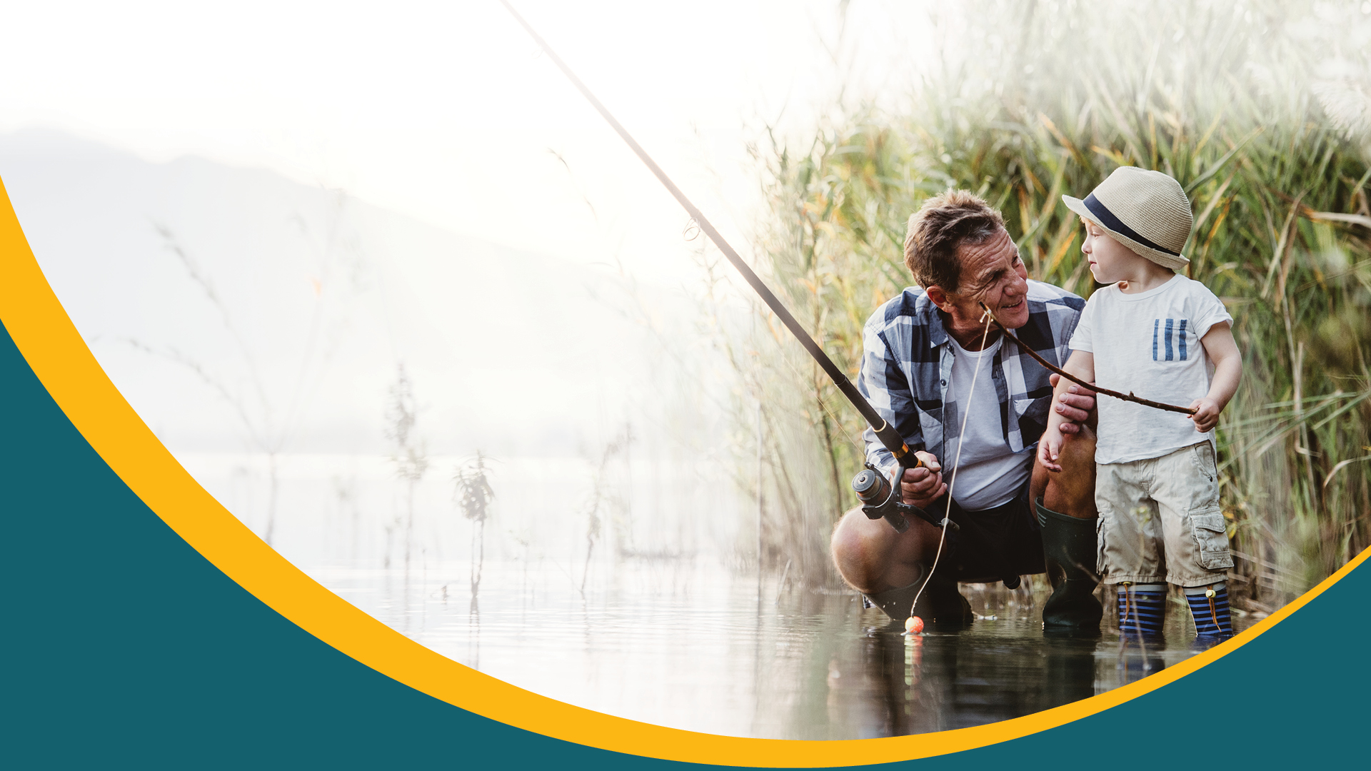 grandfather & grandson fishing